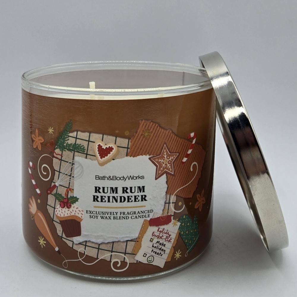 Bath and Body Works Rum Rum Reindeer 3 Wick Candle